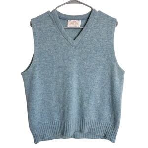 Vintage 80s Jantzen light blue knit v neck sweater vest M